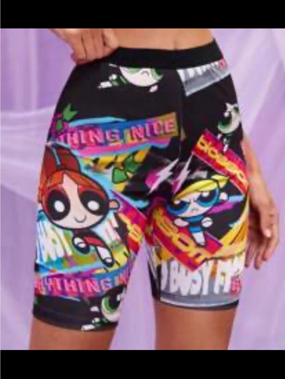 Power Puff Girls Graphic Ladies Biker Shorts XS Multicolor